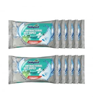 (BUNDLE OF 10) ULTRA COMPACT ANTIBACTERIAL WET WIPES 40'S