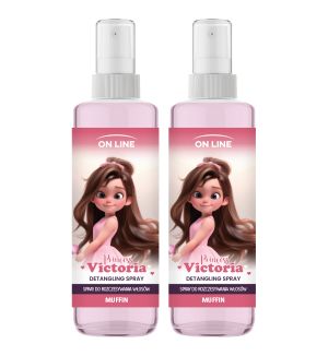 (BUNDLE OF 2) ON LINE KIDS DETANGLING SPRAY PRINCESS VICTORIA MUFFIN 200ML