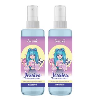 (BUNDLE OF 2) ON LINE KIDS DETANGLING SPRAY JESSICA BLUEBERRY 200ML