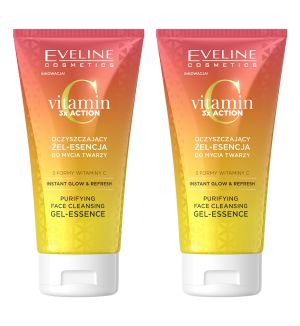 (BUNDLE OF 2) EVELINE VITAMIN C 3X ACTION PURIFYING FACE CLEANSING GEL-ESSENCE 150ML