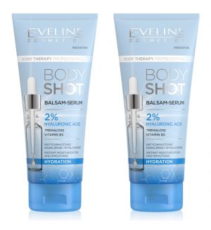 (BUNDLE OF 2)  EVELINE BODY SHOT BALM-SERUM 2% HYALURONIC ACID HYDRATION 200ML