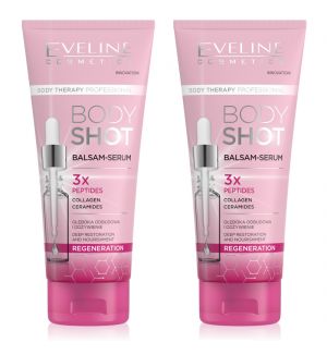 (BUNDLE OF 2) EVELINE BODY SHOT BALM-SERUM 3X PEPTIDES COLLAGEN REGENERATION 200ML