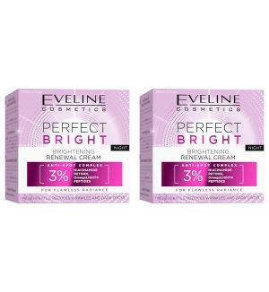 (BUNDLE OF 2) EVELINE PERFECT BRIGHT BRIGHTENING RENEWAL NIGHT CREAM 50ML