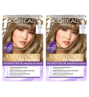 (BUNDLE OF 2) LOREAL PARIS EXCELLENCE ASH SUPREME 7.12 HONEY ASH