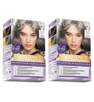 (BUNDLE OF 2) LOREAL PARIS EXCELLENCE 6.11 SMOKY ASH