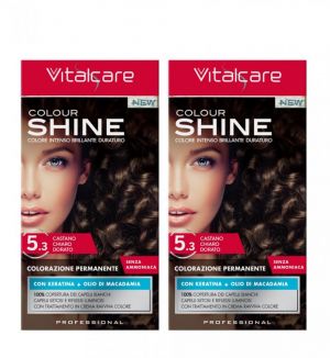 VITALCARE COLOUR SHINE WITH KERATIN #5.3 (LIGHT GOLDEN BROWN) x 2