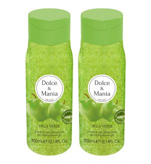 (BUNDLE OF 2) DOLCE & MANIA GREEN APPLE SHOWER GEL SCRUB 300ML