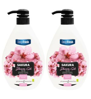 (BUNDLE OF 2) DEEP FRESH SHOWER GEL SAKURA 1000ML