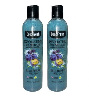 (BUNDLE OF 2) DEEP FRESH EXFOLIATING SHOWER GEL BLUEBERRY 400ML 