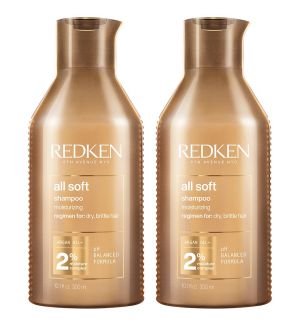 (BUNDLE OF 2) REDKEN ALL SOFT SHAMPOO 300ML