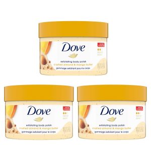 (Bundle of 3) DOVE BODY POLISH CRUSHED ALMOND & MANGO BUTTER 10.5OZ 298G