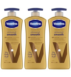 (BUNDLE OF 3)VASELINE ALMOND SMOOTH LOTION 600ML