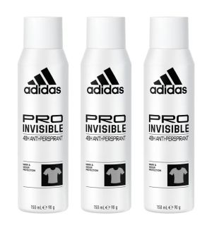 (BUNLDE OF 3) ADIDAS DEO SPRAY WOMAN PRO INVISIBLE 150ML (NEW)