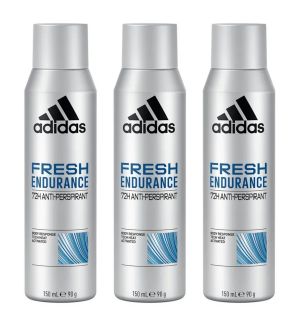 (BUNLDE OF 3) ADIDAS DEO SPRAY HOMME FRESH ENDURANCE 150ML (NEW)