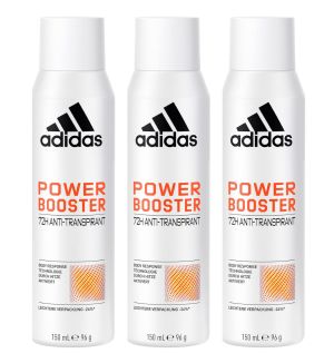 (BUNLDE OF 3) ADIDAS DEO SPRAY WOMAN POWER BOOSTER 150ML (NEW)