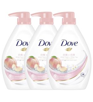 (BUNDLE OF 3) DOVE BODY WASH WHITE PEACH X WHITE TEA 1L