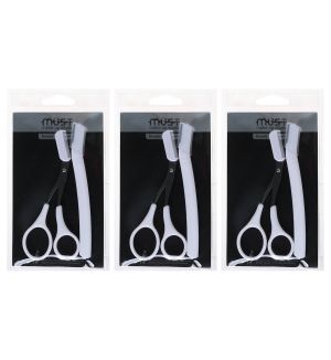 (BUNDLE OF 3) MUST 6407 EYEBROW SCISSORS WITH RAZOR