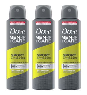 (BUNDLE OF 3) DOVE MEN DEODORANT SPRAY SPORT ACTIVE+FRESH 150ML