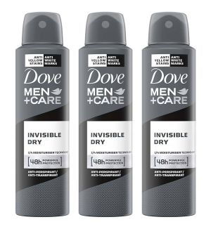 (BUNDLE OF 3) DOVE MEN DEODORANT SPRAY INVISIBLE DRY 150ML