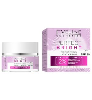 EVELINE PERFECT BRIGHT BRIGHTENING LIGHT DAY CREAM SPF20 50ML