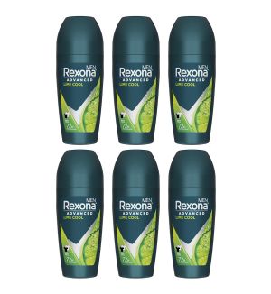 (BUNDLE OF 6) REXONA MEN DEODORANT ROLL ON LIME COOL 45ML