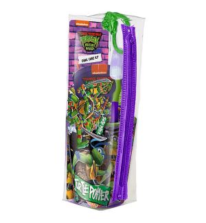 MR WHITE NINJA TURTLES TRAVEL KIT TOOTHBRUSH WITH TOOTHPASTE 75ML & BEAKER