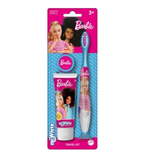 MR WHITE BARBIE TRAVEL KIT TOOTHBRUSH WITH TOOTHPASTE 25ML