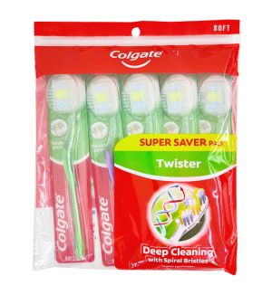 COLGATE TOOTHBRUSH TWISTER 5'S (SOFT)